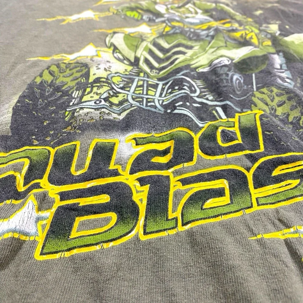 VTG Rudeboyz T-Shirt Youth X-Large Green Graphic Tee Quad Blaster Y2K Racing XL‎
